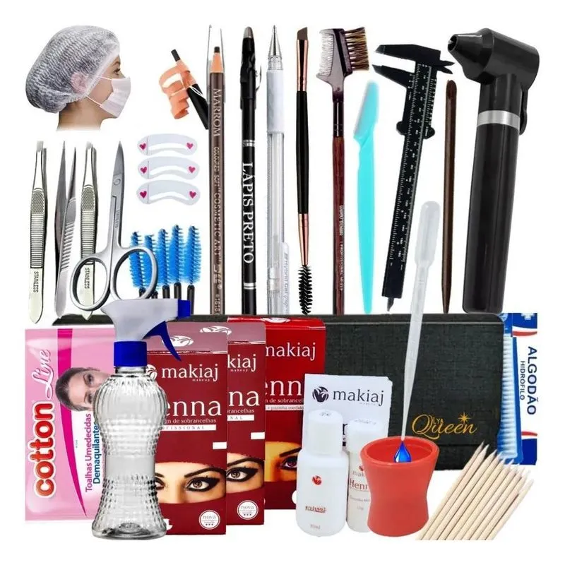 2x Kit De Designer De Sobrancelha Profissional Completo