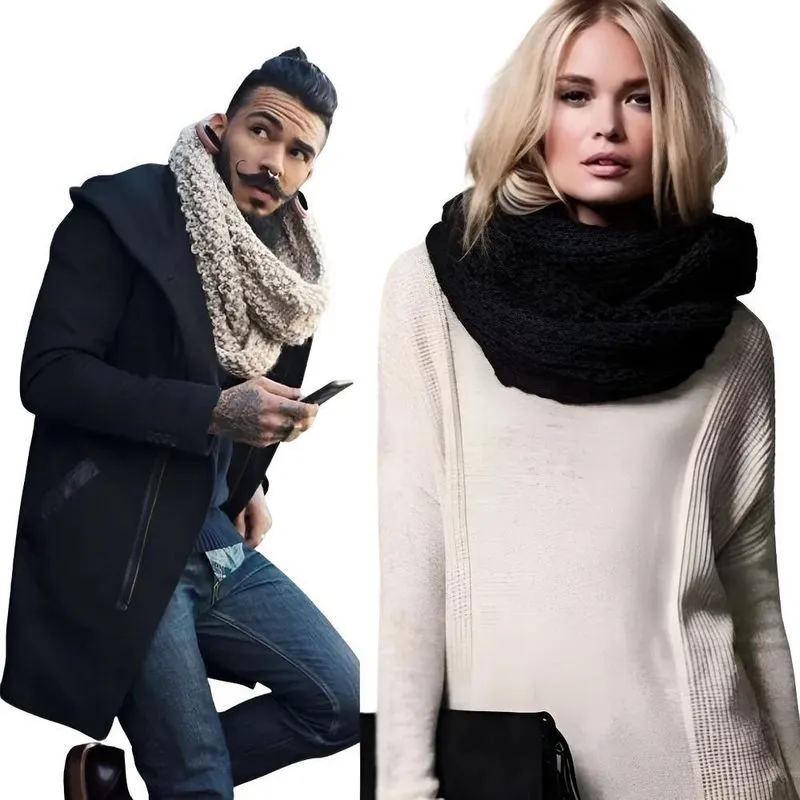 Cachecol Feminino Masculino Tendência Moda Outono Inverno Co
