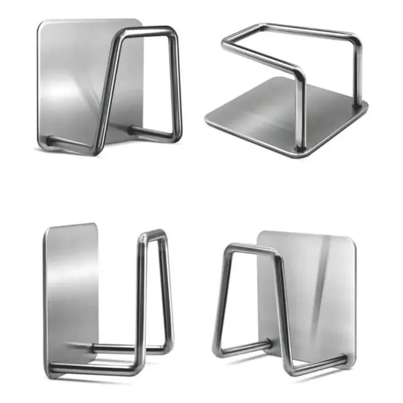 2x 4 Suporte Esponja Bucha Pia Aço Inox Louça Cozinha Gancho