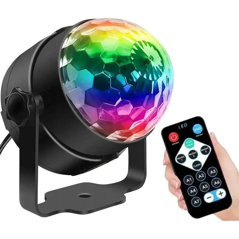 Globo Luz Led Rgb Giratorio Festa Balada Dj Controle Remoto
