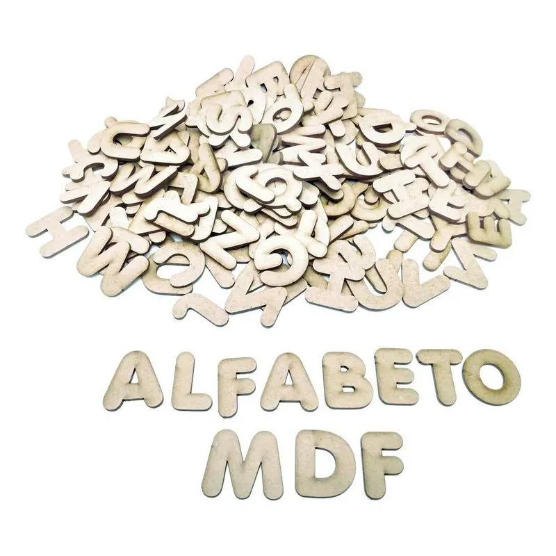Kit 6 Alfabetos Madeira A - Z Letras Mdf 3,5cm C/156 Letras
