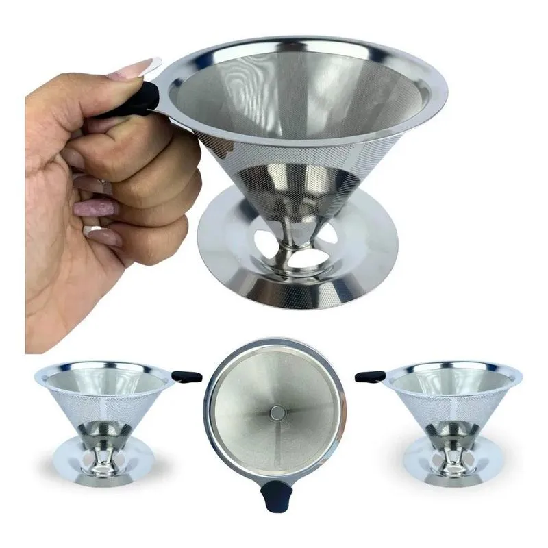 5x Coador Filtro De Café 103 Peneira Aço Inox Sem Uso De Pap