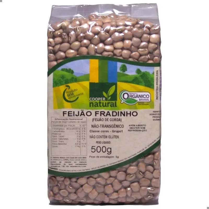 5x Feijão Fradinho (corda) Orgânico À Vácuo Coopernatural