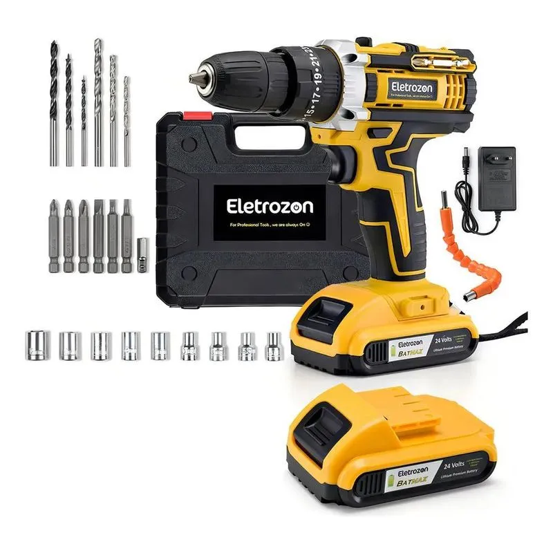 3x Kit Parafusadeira Furadeira De Impacto Profissional Com L