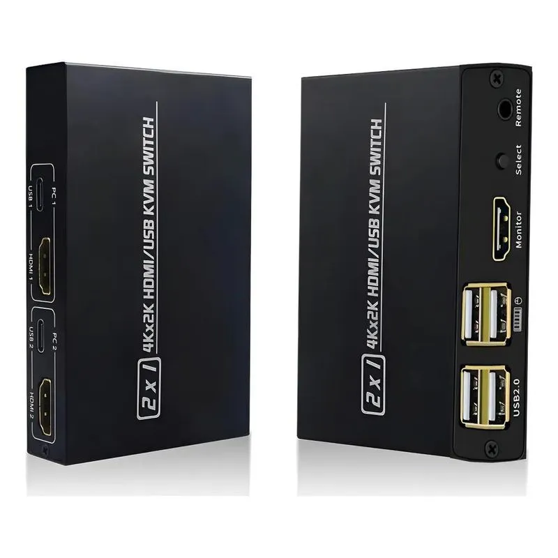Switch Chaveador E Seletor Usb Kvm Hdmi 2 Portas Mouse Tecla