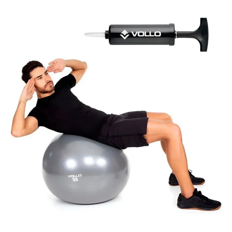 Bola Suíça Vollo Para Pilates E Yoga Gym Ball 55cm Com Bomba