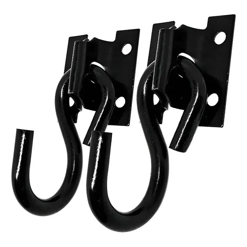 Gancho De Rede Reforçado Aço 3/8 Casal 250kg Preto Brilhante