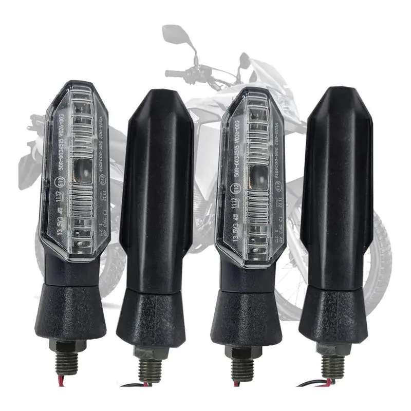 Pisca Seta Led Universal Moto - 4u - Seta Intermitente Preto