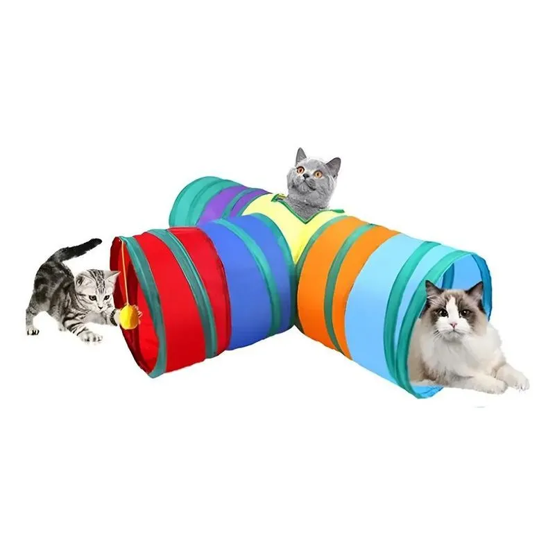 Túnel Labirinto Para Gatos Cães Interativo Cat Brinquedo Pet