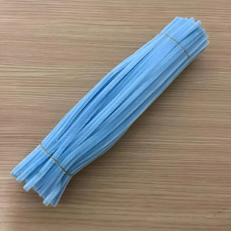 Haste Chenille Colorida 30cm Para Artesanato - Azul-celeste