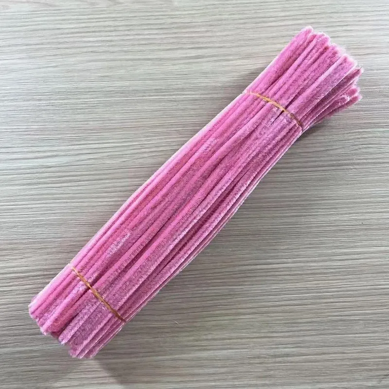 Haste Chenille Colorida 30cm Para Artesanato - Rosa-chiclete