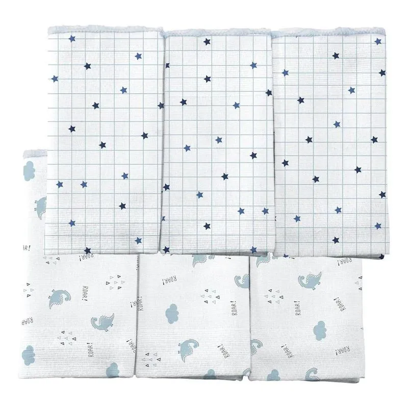 Kit 06 Paninho Pano Babete De Boca Bebe Fraldinhas