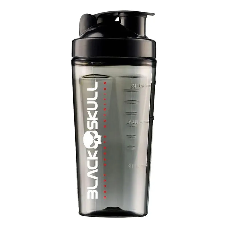 3x Coqueteleira Shakeira Black Skull Transparente Fumê 800ml