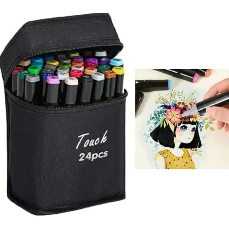 Touch 24pcs Marcadores Duplo Multicoloridos Para Colorir Cor