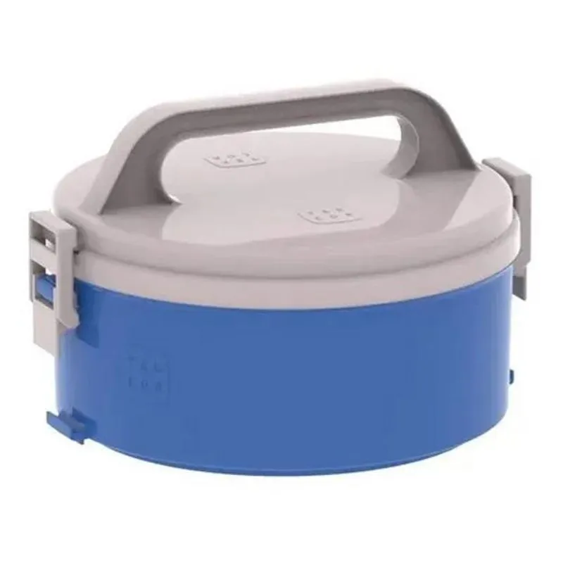 5x Marmita Termica Alça 1,5l Sem Divisória Microondas Azul