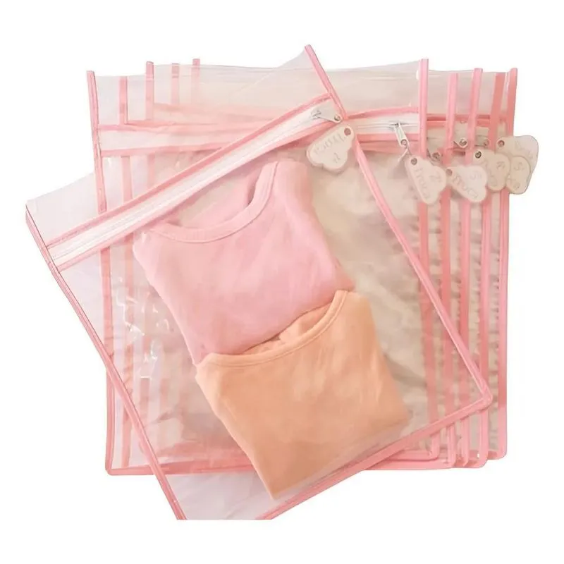 Organizador Maternidade Bebê: Kit 6 Saquinhos + - Rosa Bebê