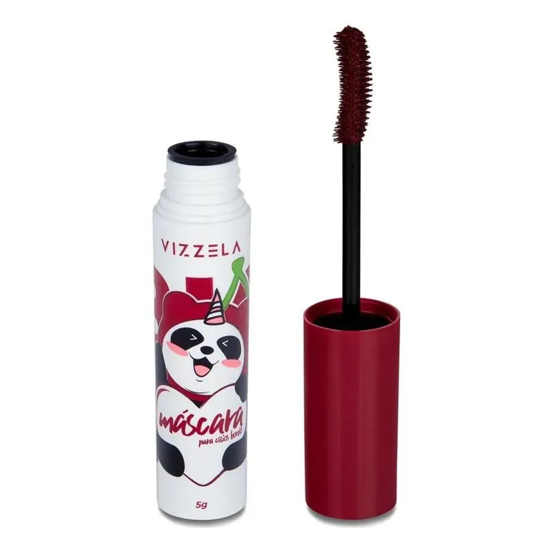 Máscara Para Cílios Vizzela Big No Panda Cherry Bordô 5g