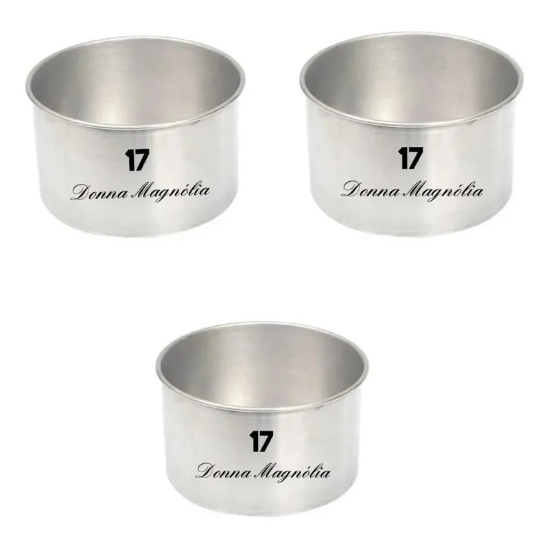 10x Kit 3 (tres) Assadeira Forma Bolo Redonda Alta 17 X 10