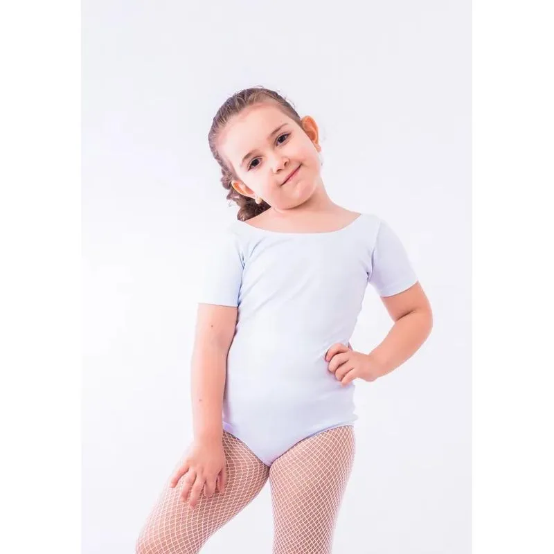 10x Collant Meia Manga Ballet Infantil / Body Balé Branco