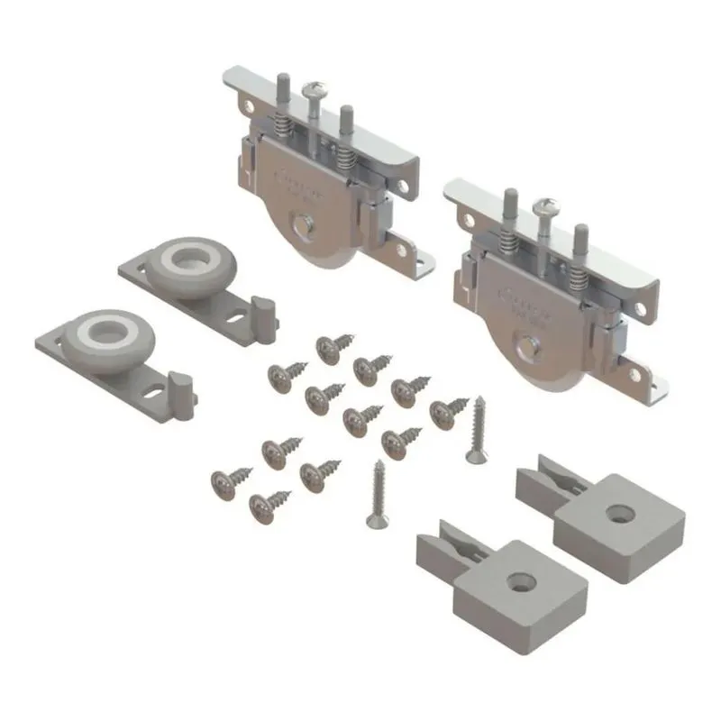 3x Kit Ferragem Rodinha Porta Correr Roldana Guarda Roupa Cm
