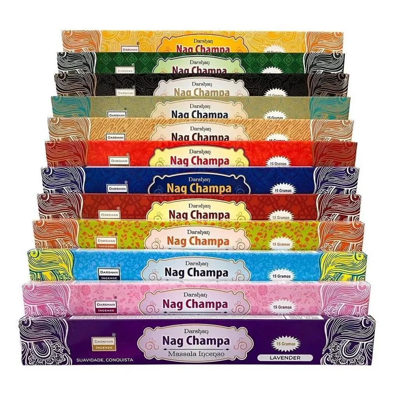 Incenso Nag Champa De Massala Darshan 12 Caixas 12 Aromas Fr