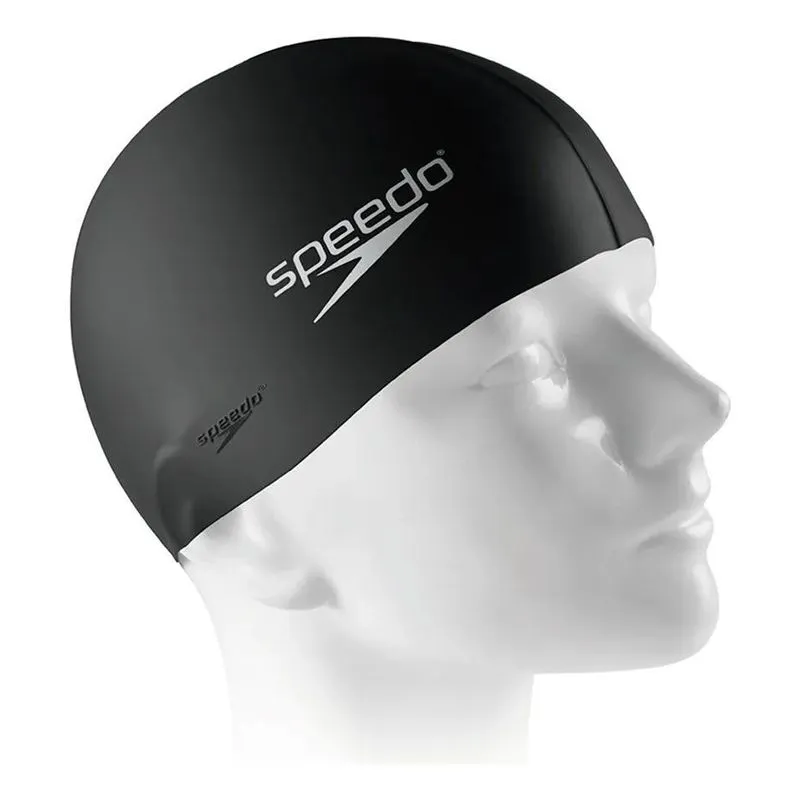 3x Touca De Silicone Para Natação Speedo Lisa Cor Preta Tama