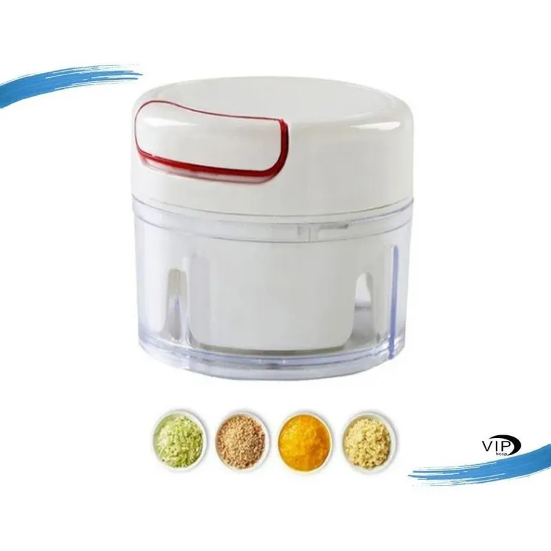 Mini Multiprocessador Triturador Manual 2 Lâminas Inox Alho