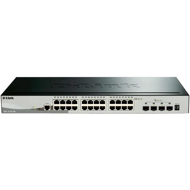 Switch D-link DGS-1510-28X - Gerenciável E Empilhável - 24 Portas Gigabit + 4 Portas SFP+ 10G