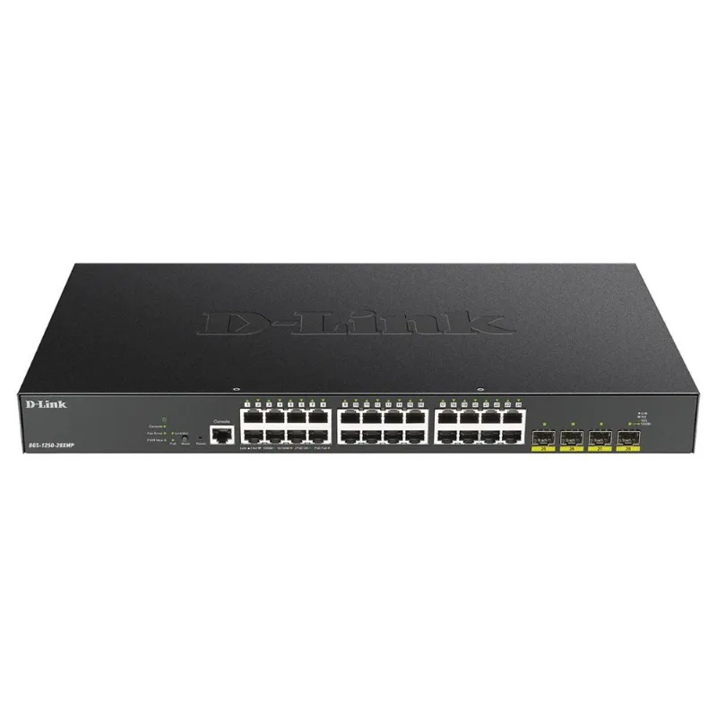 Switch 28 Portas D-link DGS-1250-28XMP - Gerenciável - 24 Portas Gigabit Poe - 4 Portas SFP+ 10G