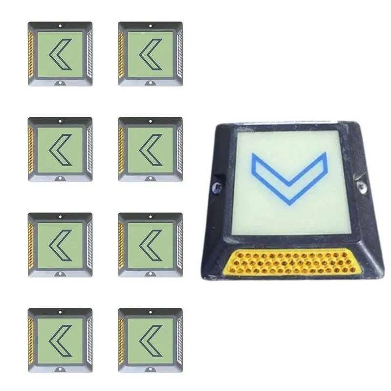 Kit 8 Tachas Refletivas SU-RUA5 Olho de Gato Fluorescente Sinalizador Viário Economia Solar