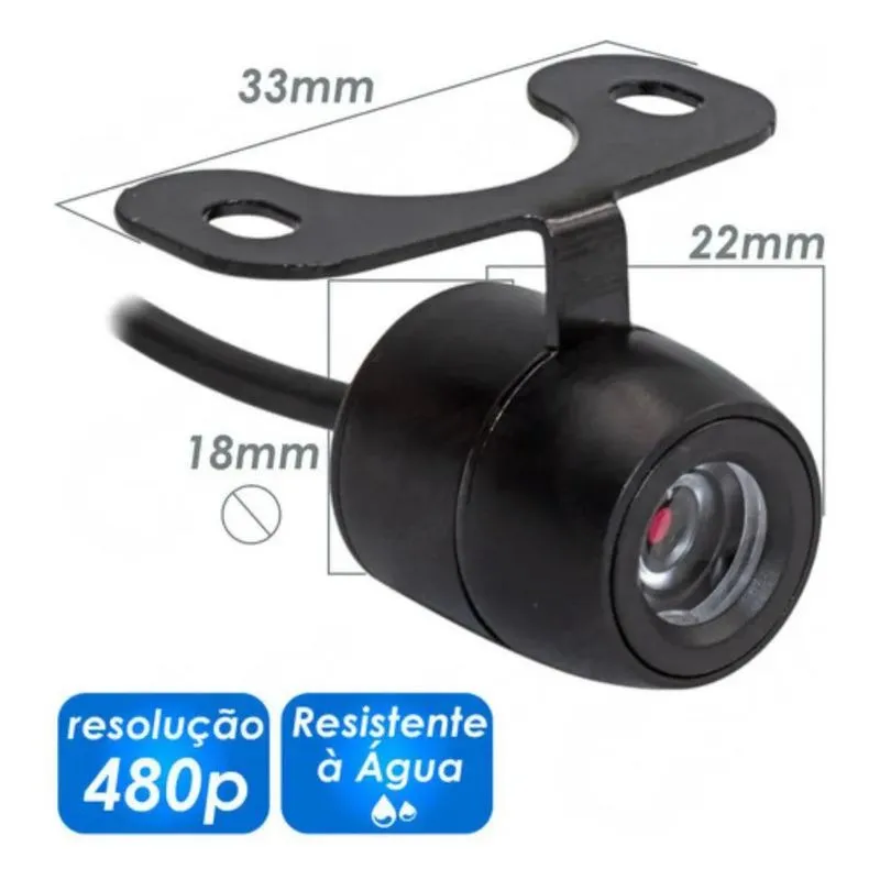 Câmera Ré Colorida Automotiva Infravermelho Borboleta 2x1