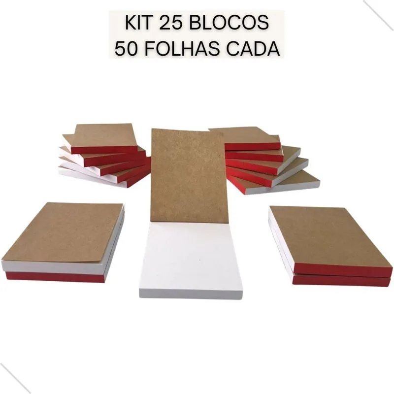 Kit 25 Bloco Anotacoes Rascunho Comanda 10x7cm 50 Folhas