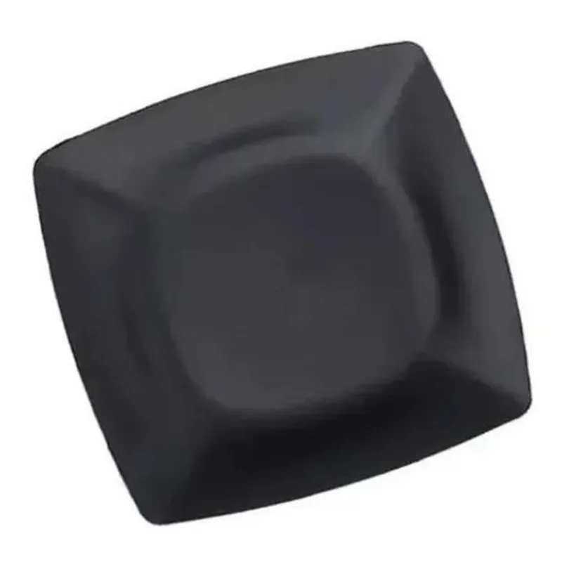 Kit C/50 Prato Quadrado Plastico Refeições Lanches Preto
