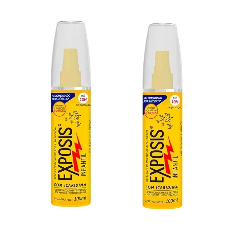 Exposis Repelente Infantil Com Icaridina Spray 100ml Kit2Un.