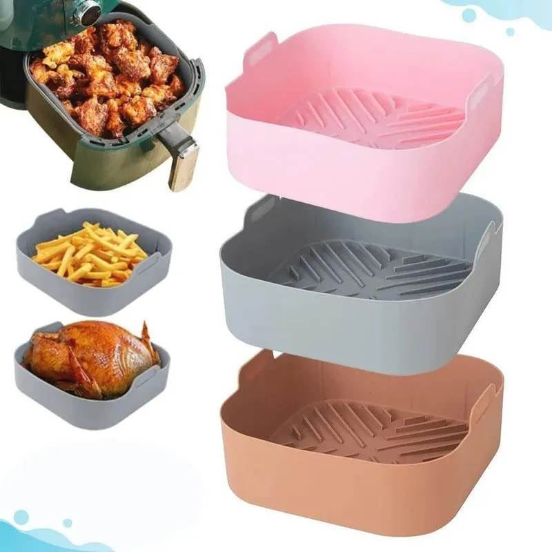 3x 03 Forma Silicone Air Fryer Reutilizavel Protetor 20cm