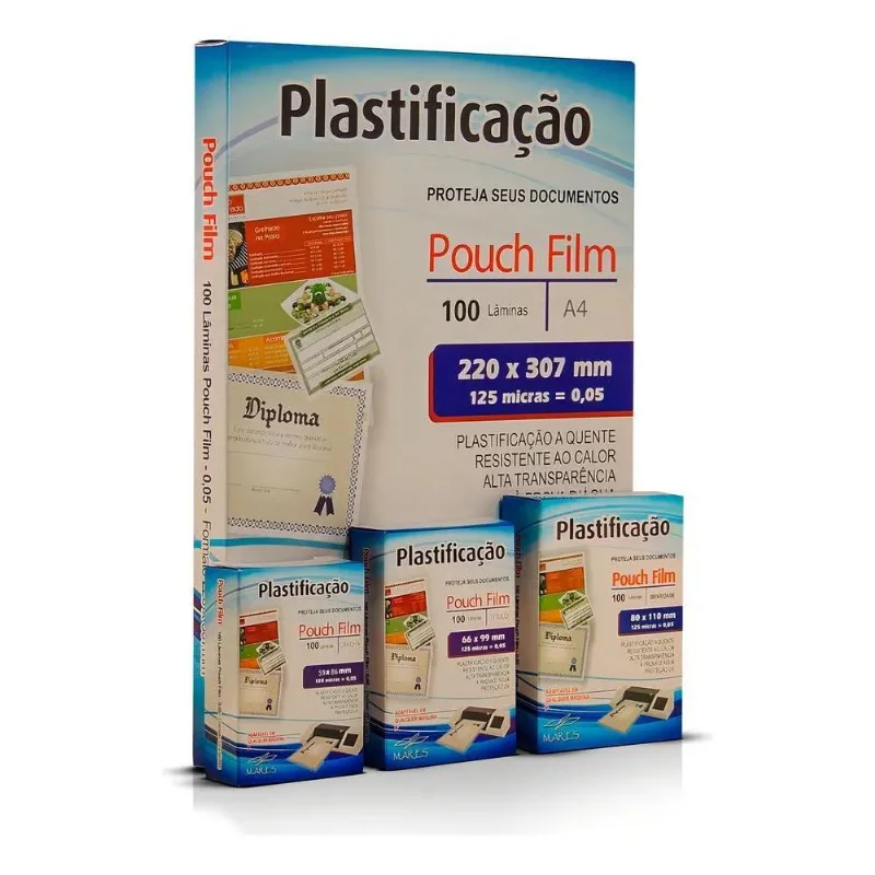 Kit 400 Plástico Para Plastificação Crachá + Cpf + Rg + A4