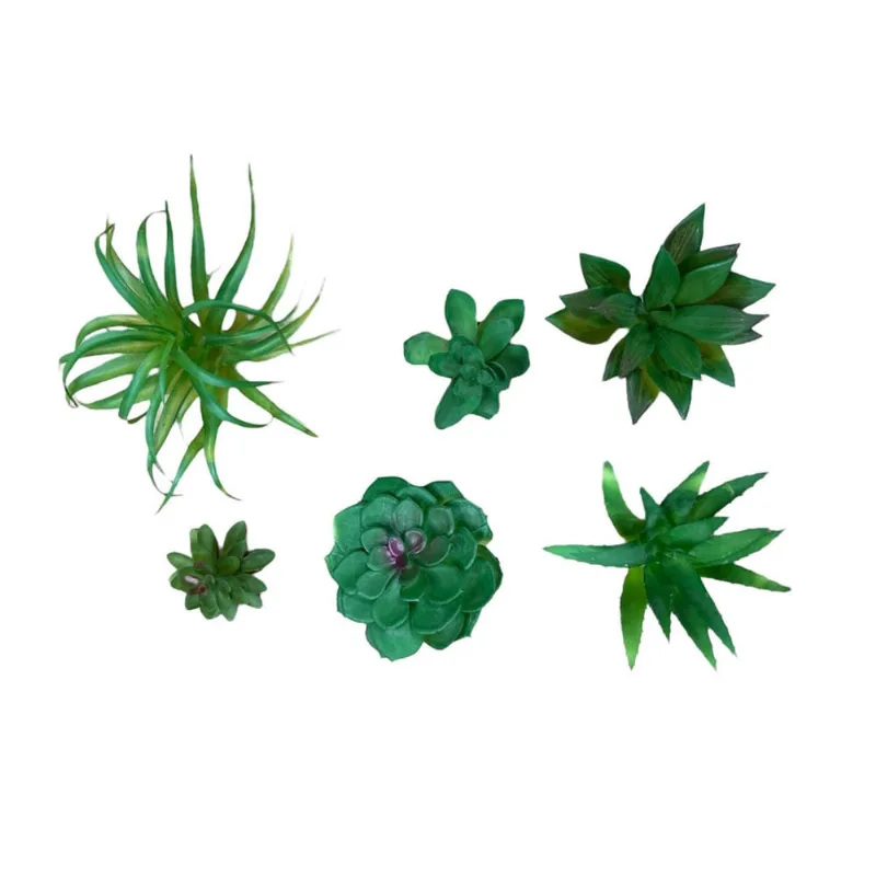 6 Mini Suculentas Planta Artificial Permanente Sem Cachepot