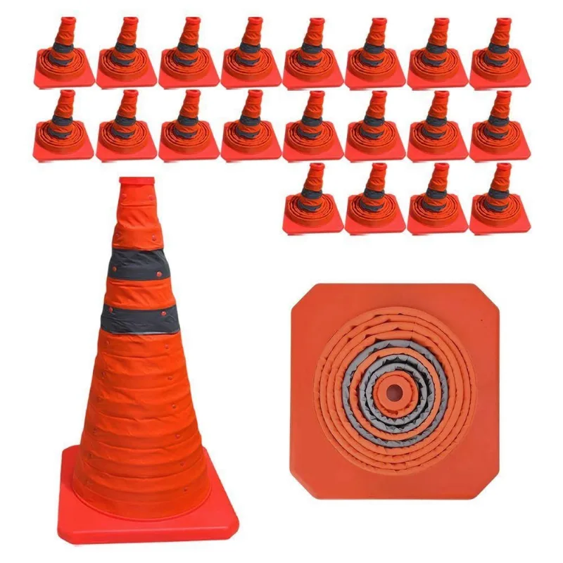 Cone Retratil Sinalizador SU-CONE3-1 Portátil Refletivo Laranja Leva Pro Pet 23CM 22 Unidades