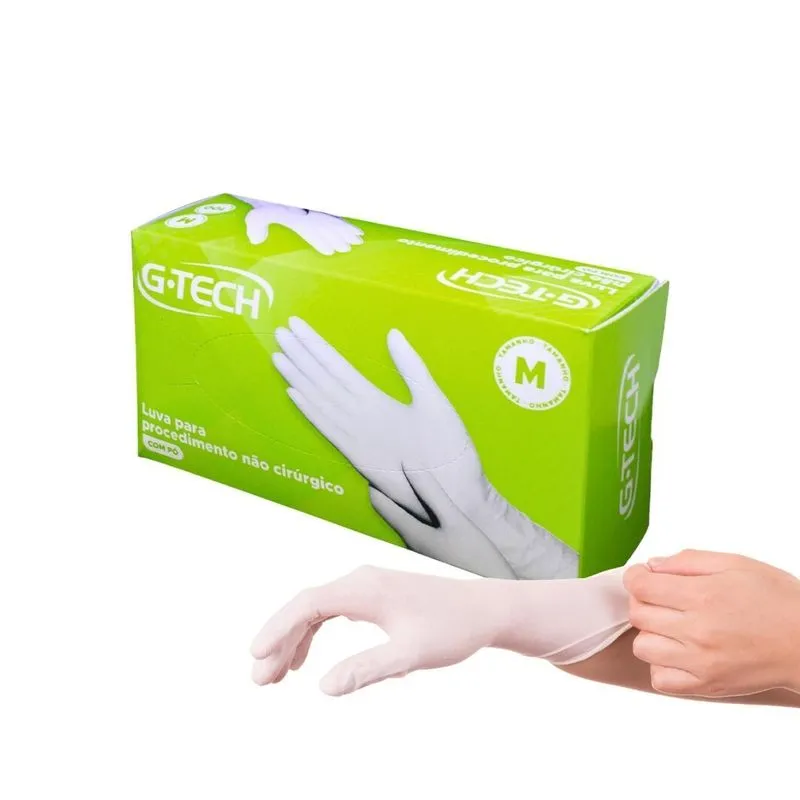 Luvas Látex G-tech 100 Unidades - Ambidestras, Pó
