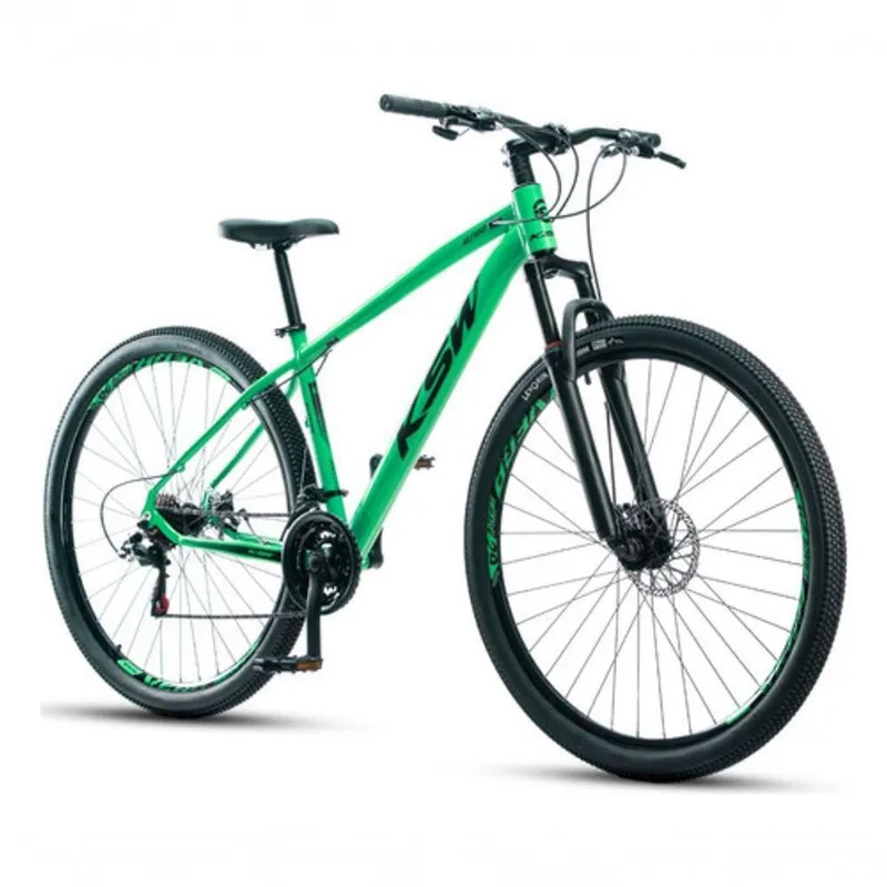 Bicicleta Aro 29 Ksw 24 Vel Alumínio Freio Disco Xlt100 Mtb Verde 21