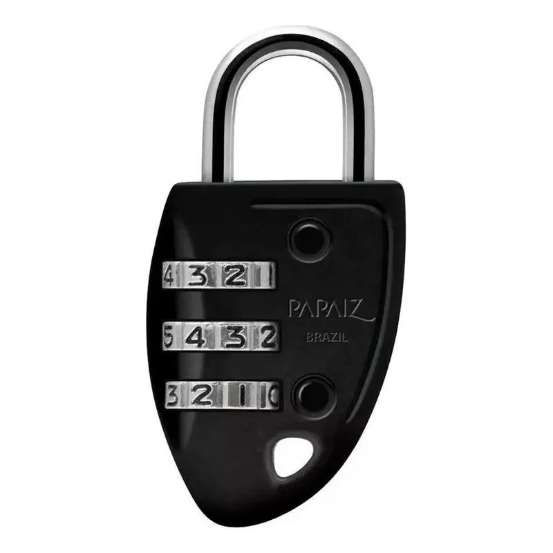 3x Cadeado Segredo 30mm Zamac Cs23 Preto Papaiz