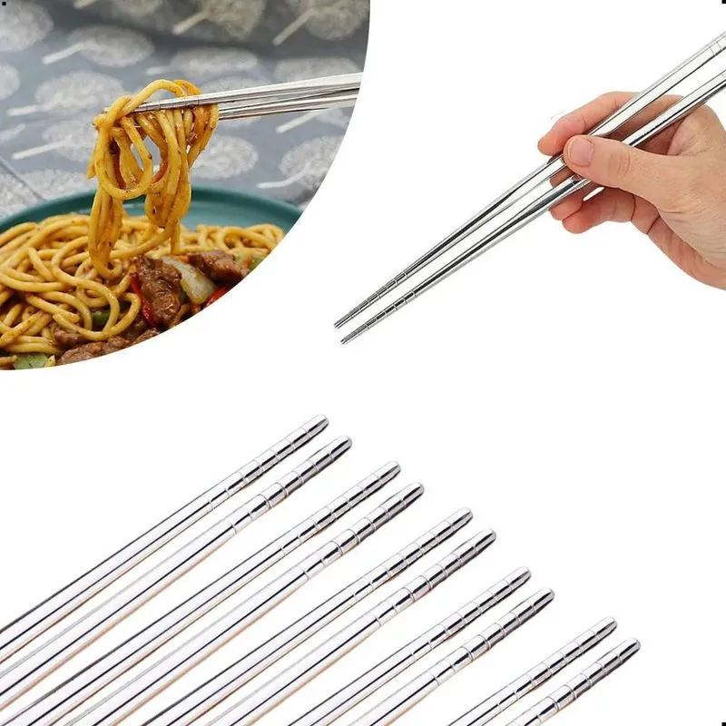 Hashis Aço Inox Palito Japonês 22cm Para Sushi 5x
