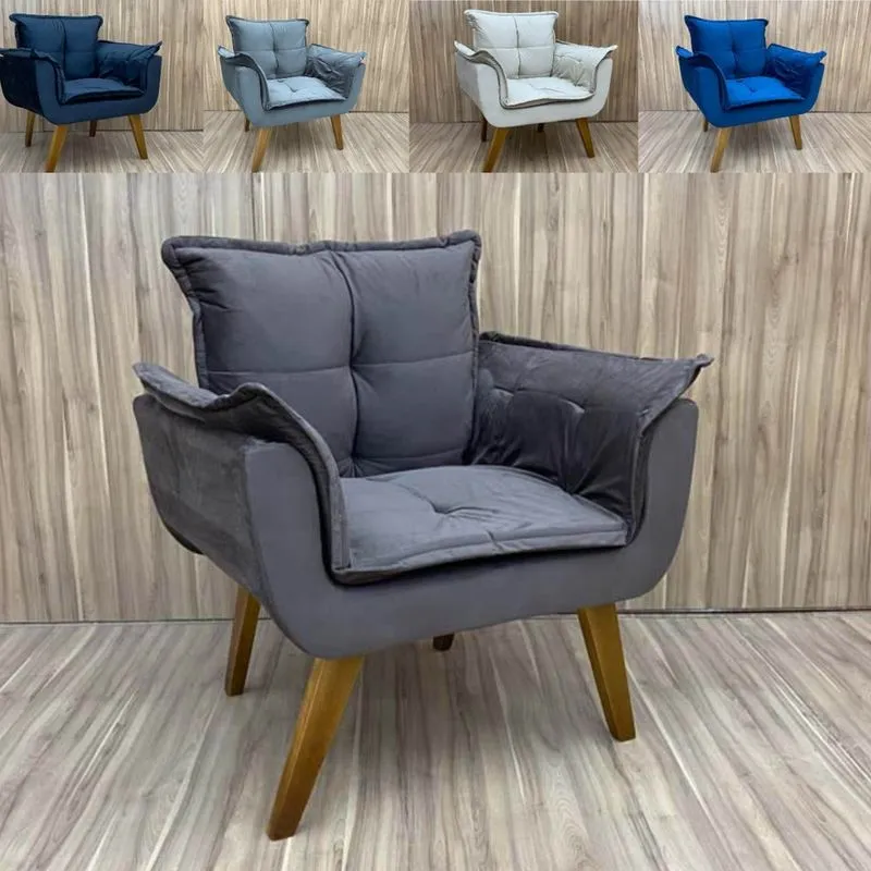 Poltrona Decorativa Para Todos os Ambientes Pes em Madeira