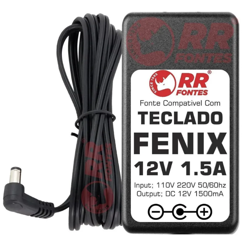 Fonte 12V Para Teclado Piano Fenix Fk-620 Fk-680 Ck-60 Sp-20