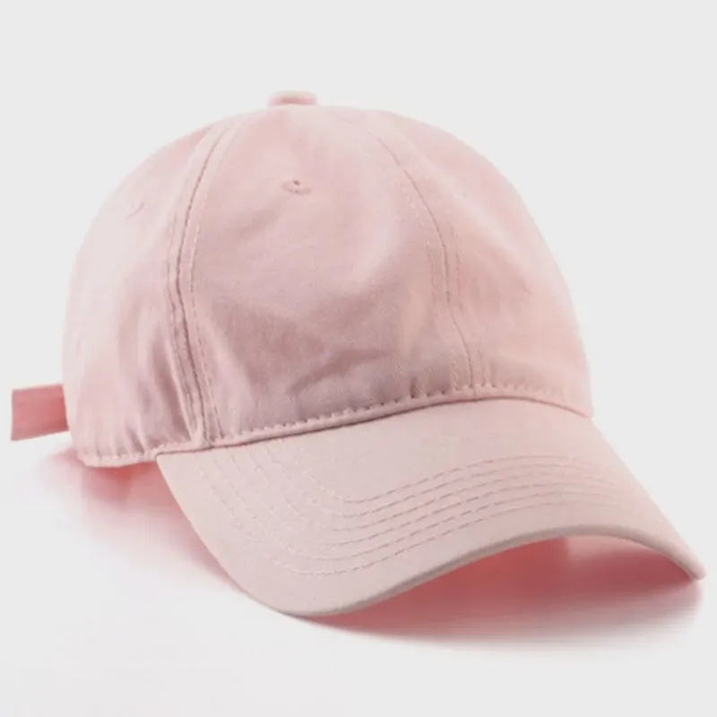 Boné Liso Aba Curva Preto e Rosa