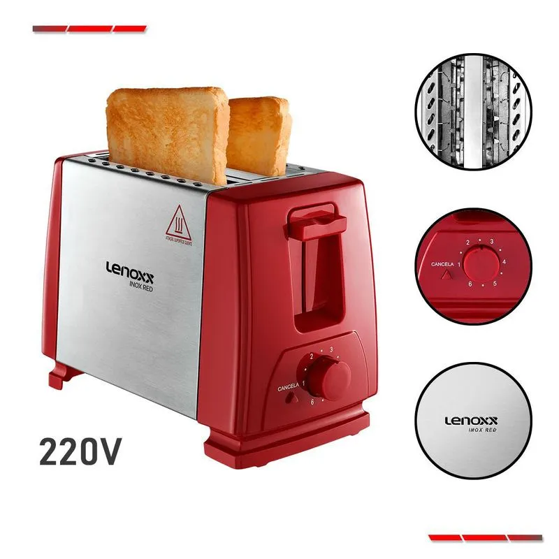 Torradeira Eletrica Inox Red Lenoxx 2 Fatias 600w Automática