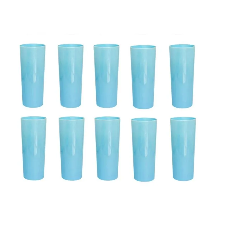 Kit 10 Copos Long Drink 350ml Azul Claro