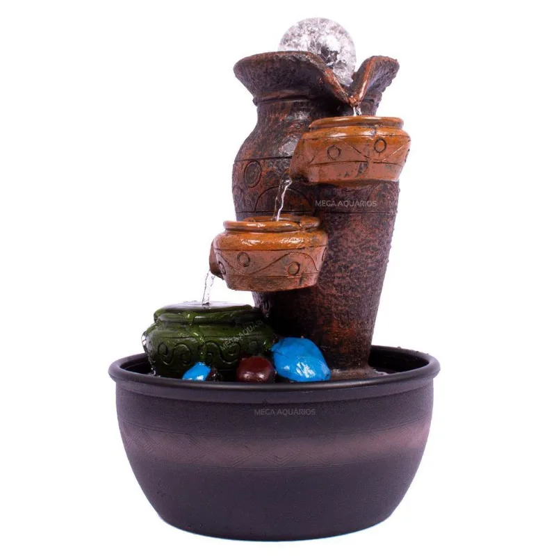 Fonte Água Decorativa Cascata Relaxante Meditação 1910
