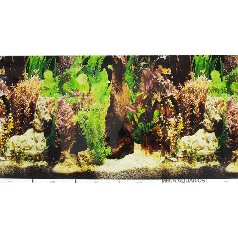 Painel Fundo Médio Aquário Dupla Face Enfeite 100x30cm Pn03