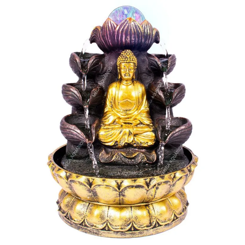 Fonte De Água Buda Flor De Lotus Meditar Yoga Relaxar 037